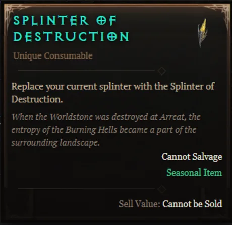 Splinter of Destruction