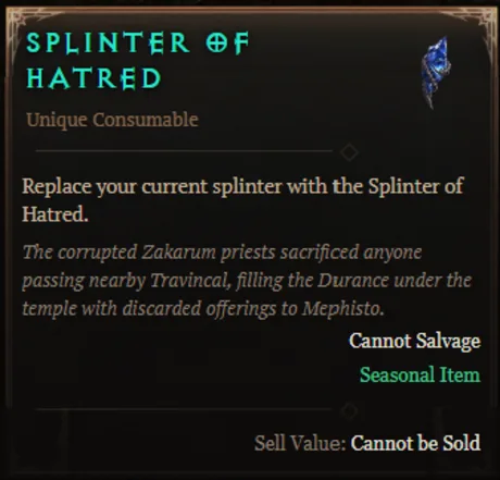 Splinter of Hatred