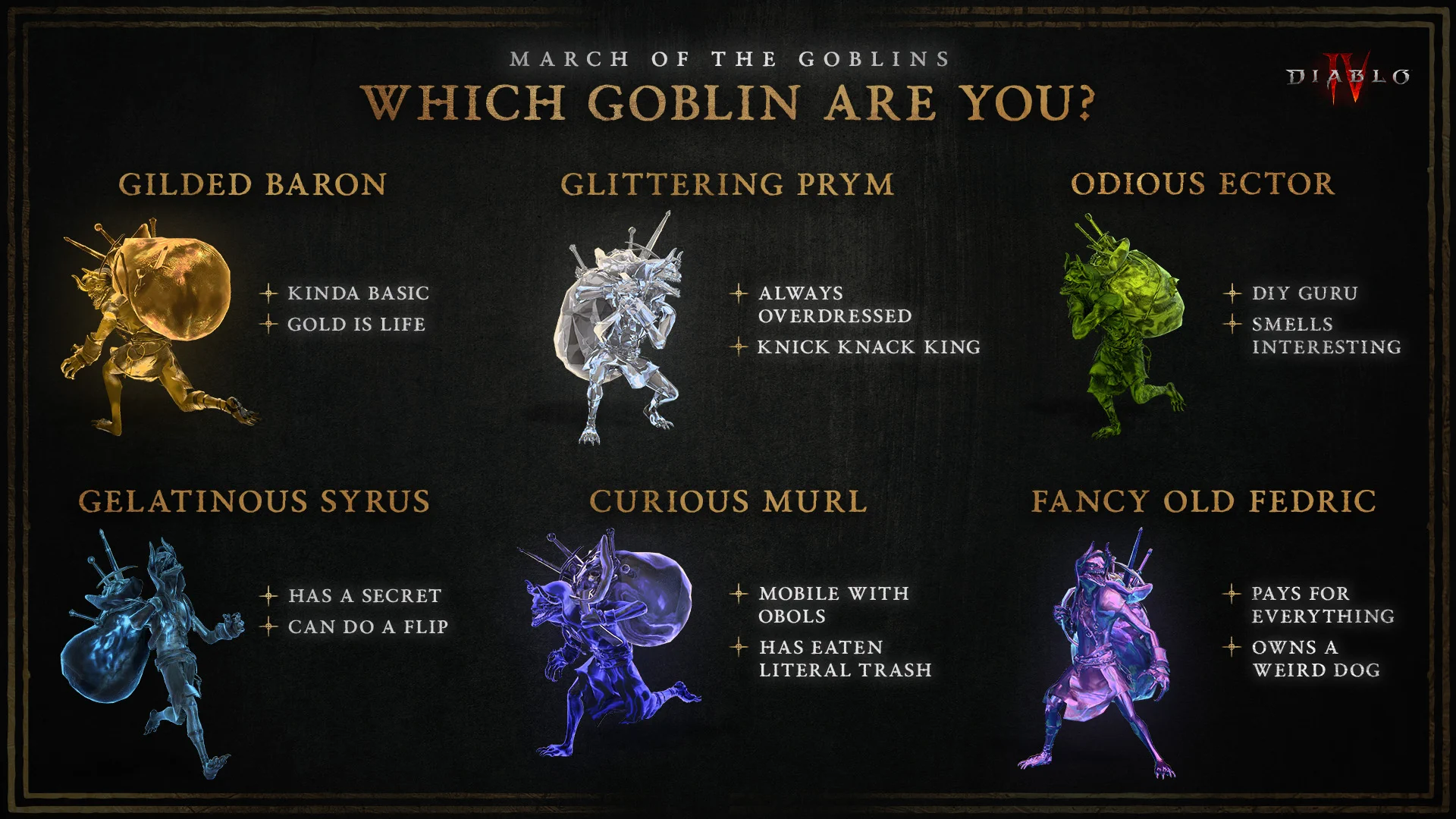 Přehled goblinů z Diabla IV — March of the Goblins